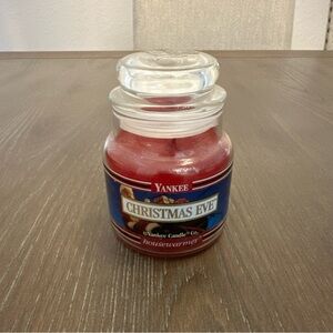Yankee Candle CHRISTMAS‎ EVE Black Band White Label Small 3.7 oz Retired Rare
